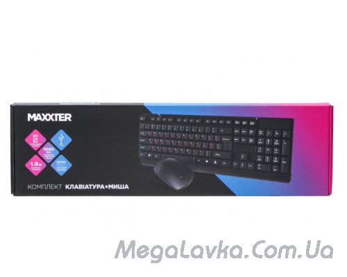 Дротовий комплект (клавіатура + мишка), українська розкладка Maxxter KMS-CM-01-UA