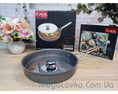 Сковорода для рыбы 2,8 л (28х5 см) с антипригарным покрытием серый Турция OMS 3222-28-2,8л-Grey