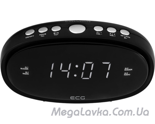 Радіо годинник ECG RB 010 black LED