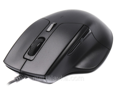 Миша провідна, оптична, ергономічна, 6 кнопок, 2400 DPI, USB, чорна, Maxxter Mc-6B01