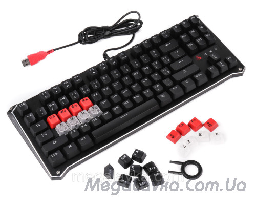 Клавіатура механічна ігрова турнірна, USB, RGB-підсвічування, A4Tech B930 RGB Bloody (Black)