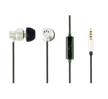Вакуумные наушники с микрофоном, металлический корпус, 1x3,5 jack, серый цвет gmb audio MHS-EP-CDG-S