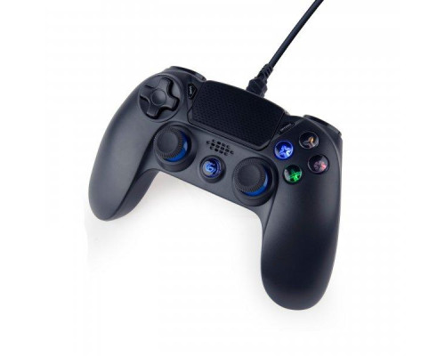 Геймпад провідний для PS4 / PC Gembird JPD-PS4U-01, вібрація, LED підсвічування, пластик, чорний