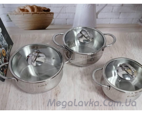 Набір кухонного посуду з нержавіючої сталі 6 предметів Туреччина OMS 1032