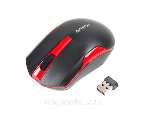 Миша бездротова V-Track USB, 1000dpi, A4Tech G3-200N (Black+Red)