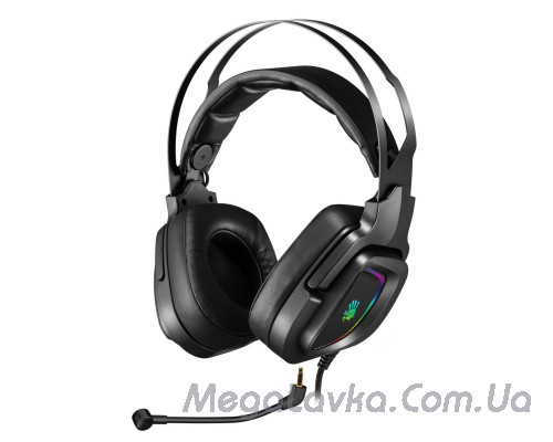 Ігрові навушники з мікрофоном, Hi Fi, 7.1 віртуальний звук, RGB підсвічування, USB, A4Tech G570 Bloody (Black)