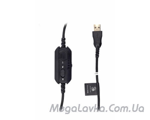Ігрові навушники з мікрофоном, Hi Fi, 7.1 віртуальний звук, RGB підсвічування, USB, A4Tech G350 Bloody (Black)