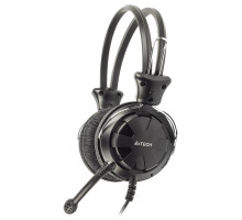 Наушники с микрофоном и регулировкой звука, 2x3,5 jack, черный A4Tech HS-28-1 (Black)