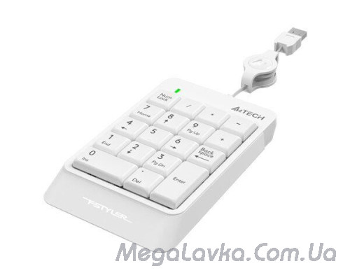 Цифровой блок Fstyler Numeric Keypad  USB, сматываемый кабель (70 см), A4Tech FK13 (White)
