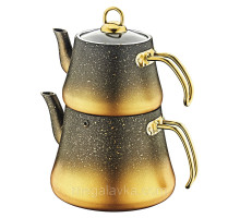 Чайник двойной с антипригарным покрытием (1,8/3,75 л), (Турция), OMS 8200-XL-Gold