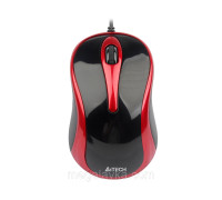 Миша провідна міні V-Track USB, 1000dpi, 4D колесо, A4Tech N-350-2 (Red+Black)
