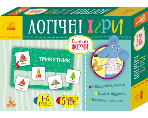 Детские логические игры "Изучай формы" 918002, 24 карточки на укр. языке