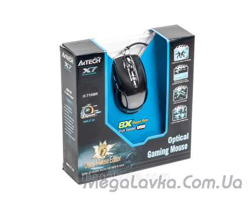Ігрова миша Oscar, A4Tech X-710 MK USB (Black)