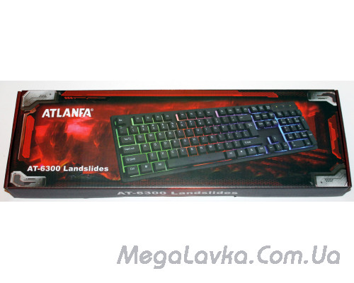 Клавіатура ігрова дротова з підсвічуванням ENG / RU Atlanfa AT-6300 Lendslides (KR-6300) чорна