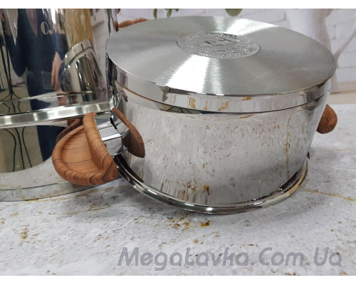 Набір кухонного посуду з нержавіючої сталі 8 предметів Туреччина OMS 1076-Brown
