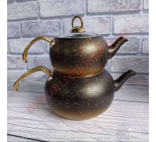 Чайник подвійний з антипригарним покриттям покр.1,6 / 3 л золото Туреччина OMS 8210-L-Gold