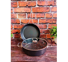 Набір сотейник + сковорода з гранітним покриттям, чорний Туреччина OMS 3257-26-Black