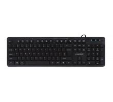 Клавиатура проводная Gembird KB-MCH-0, украинская раскладка, мультимедийная, "шоколадные" клавиши, черный цвет