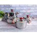 Набір посуду з нержавіючої сталі 8 предмета Туреччина OMS 1031-Red