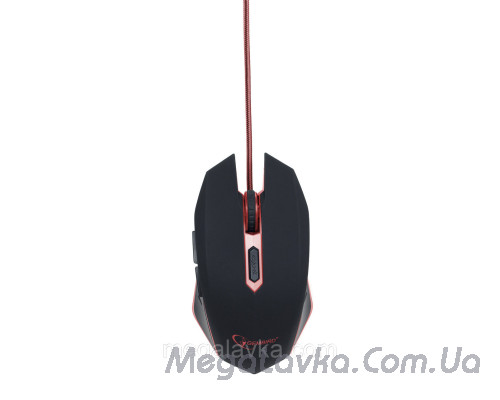 Оптична ігрова миша, USB інтерфейс, червоний колір, Gembird MUSG-001-R