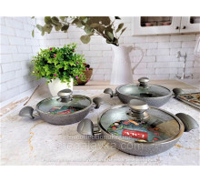 Набор посуды (омлетницы), антипригарным покрытием (Турция), OMS 3004.04.05-Grey