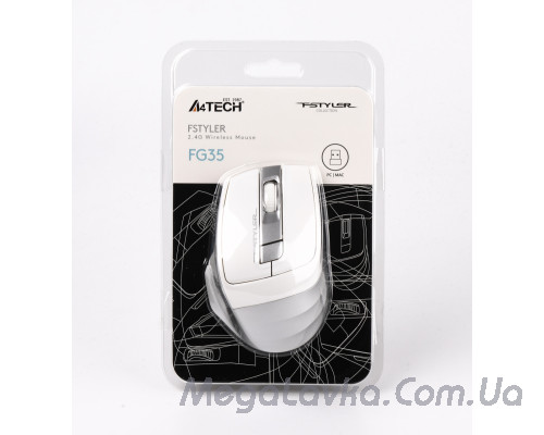 Мышь беспроводная A4tech Fstyler, USB, 2000dpi, A4Tech FG35 (Silver)