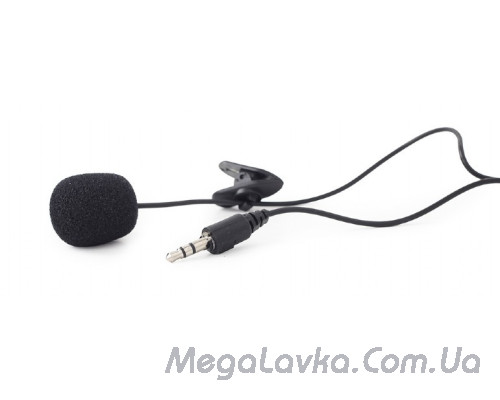 Микрофон с клипсой, 3.5 мм аудио разъем, черный Gembird MIC-C-01