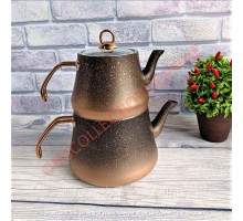Чайник двойной (1,2 /2,5л) с антипригарным покрытием (Турция), OMS 8200-L-Bronze