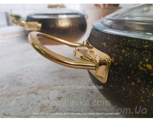 Набір посуду з антипригарним покриттям із 6-ти предметів (Туреччина), OMS 3031-Gold