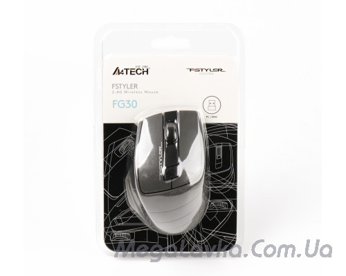 Мышь беспроводная A4tech Fstyler, USB, 2000dpi A4Tech FG30 (Grey)