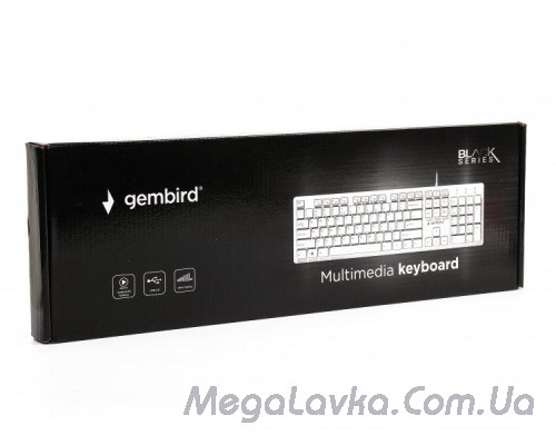 Клавиатура проводная Gembird KB-MCH-03-W-UA, украинская раскладка, мультимедийная, "шоколадные" клавиши