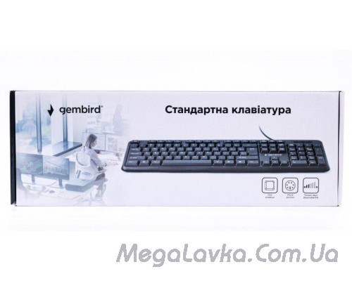Клавиатура Gembird KB-103-UA, PS/2, украинская раскладка, черный цвет