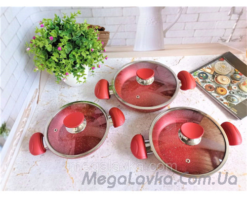 Набір посуду (омлетниці), антипригарним покриттям (Туреччина), OMS 3004.04.05-Red