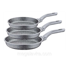 Набір сковорідок з 3 предметів з гранітним покриттям (Туреччина) OMS 3255-Grey