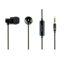 Вакуумные наушники с микрофоном, 1x3,5 jack, металлический корпус, черный цвет, gmb audio MHS-EP-CDG-B