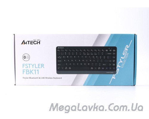 Бездротова клавіатура Bluetooth a4tech Fstyler, USB, A4Tech FBK11 (Grey)