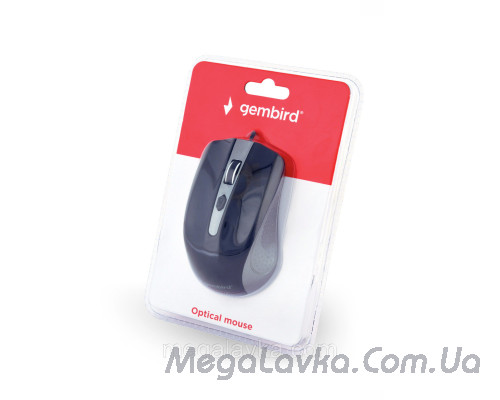 Оптическая мышь, USB интерфейс, серо-черный Gembird MUS-4B-01-GB