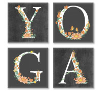 Набор для росписи по номерам из 4х картинок. YOGA лофт CH118, 18х18 см
