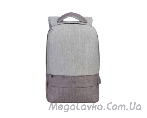Рюкзак для ноутбука 15.6", Водоотталкивающий, антивор, Серый с синим RIVACASE 7562 (Grey/Mocha)