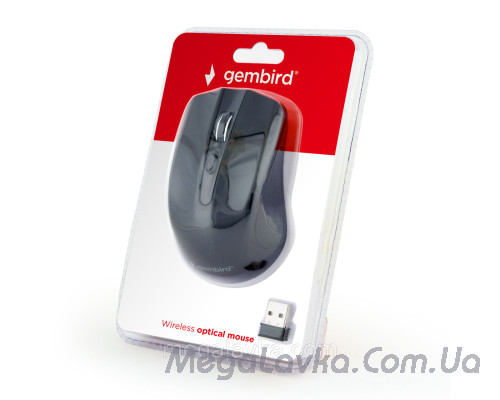 Беспроводная оптическая мышка USB 1600 DPI черный Gembird MUSW-4B-04