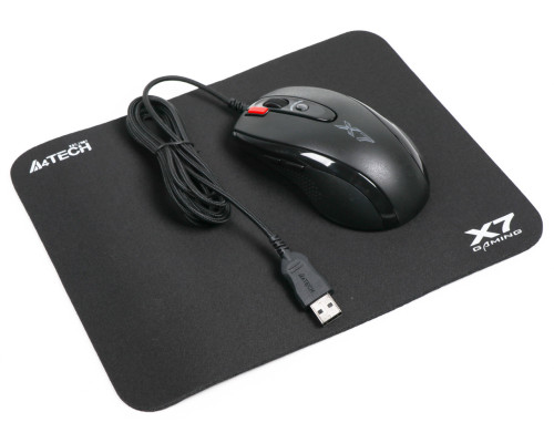 Набор игровой мышь X-710BK+ коврик X7-200MP (Bundle), USB, A4Tech X-7120