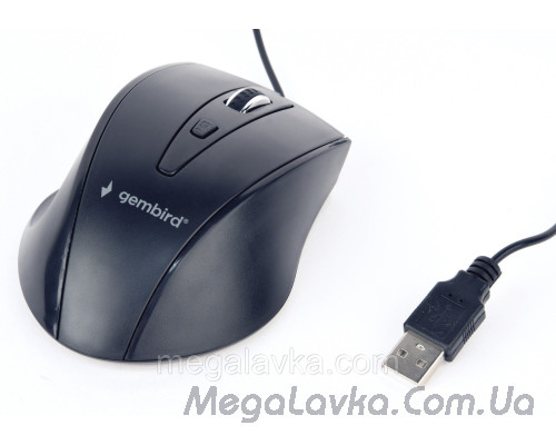 Оптическая мышь, USB интерфейс, черный цвет Gembird MUS-4B-02