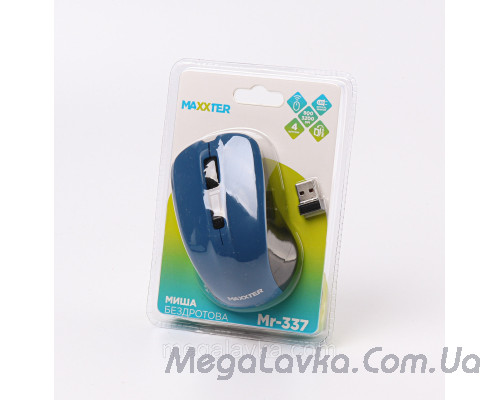 Мышь беспроводная, USB, синяя Maxxter Mr-337-Bl