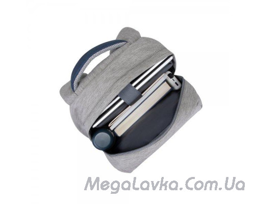 Рюкзак для ноутбука 15.6", Водоотталкивающий, антивор, Серый с синим RIVACASE 7562 Grey/Dark blue