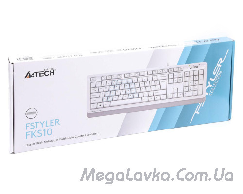 Клавиатура A4tech Fstyler Sleek MMedia Comfort, USB, (US+Ukrainian+Russian) A4Tech FKS10 (White)